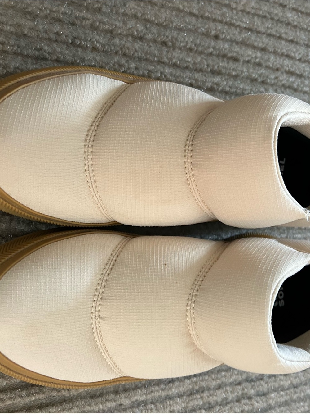 Sorel Quilted Slip-On Sneakers in Cream with Gum Sole